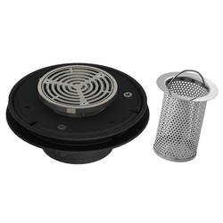 Bucket Floor Trap Combo - DI 100PVC with SS Round HeelGrate® 150 & SS Strainer