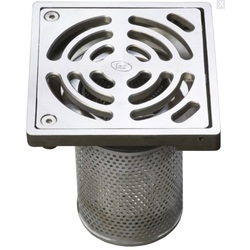 Industrial Floor Waste Combo - SS Square Grate 150x100 PVC/HDPE/CU & SS Dual Strainers