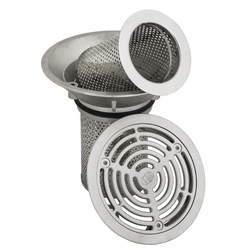 Indust Fl/Waste Combo - Stainless Steel Vinyl Grate 150X100 PVC/HDPE /CU & Stainless Steel Dual Strainers