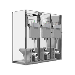 Wallgate WC Electronic Cistern Pack for incl. 3x Cisterns for 3 WCs Piezo Activated - Single Button Dual Flush