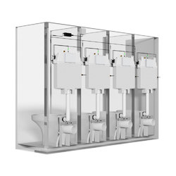 Wallgate WC Electronic Flush Pack incl. 4x Cisterns for 4 WCs with Infra-Red Activation - Single Sensor Dual Flush