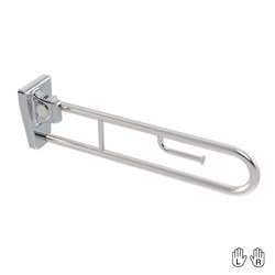 GalvinAssist® Fold Down SS Grab Rail with Fixed Toilet Roll Holder (LH/RH)