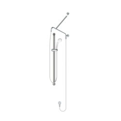 GalvinAssist® Hand Shower Kit with 900 x 32mm SS Hygienic Grab Rail, ClevaCare® Shower - Low Wall Outlet