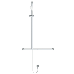 GalvinAssist® Hand Shower with Inverted T 700 x 1100mm SS Hygienic Grab Rail (LH)