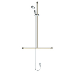 GalvinAssist® Hand Shower with Inverted T 700 x 1100mm SS Hygienic Grab Rail (Centre)