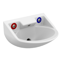 Wallgate Ligature Resistant S/Surface Wall Basin with Integ Outlet & 2 IR Sensors - Rear Fixed
