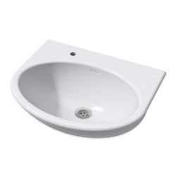 Wallgate Wash Hand Basin Solid Surface - Front Fixed Exposed Services & LH Tap Holes