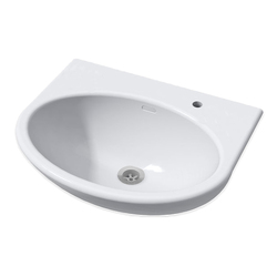 Wallgate Wash Hand Basin Solid Surface - Front Fixed Exposed Services & RH Tap Holes