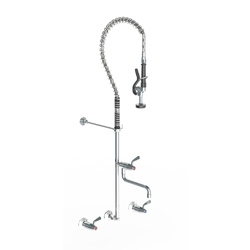 Ezy-Wash Chrome Plated Brass Wall Mtd Conc Mixing Pre-Rinse Unit Type 82 Wall Tap - Pot Filler