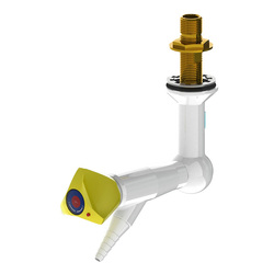 ProLab® Epoxy Coated Brass 1-Way Valve Suspended Mtd, 45° Outlet - Push Turn "Choose Media"