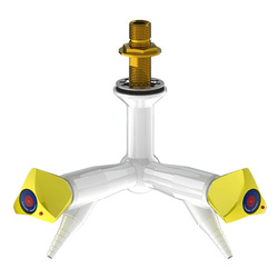 ProLab® Epoxy Coated Brass 2-Way Valve 90° Suspended Mtd, 45° Outlet - Push Turn "Choose Media"