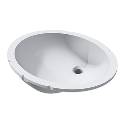 Wallgate Undermount Vanity Bowl Only Solid Surface, No Overflow, 426 x 344mm - White