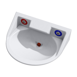 Wallgate Anti-Ligature, Anti-Vandal Solid Surface Basin with Dual Out & Infra-Red Activation - White
