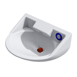 Wallgate Anti-Ligature, Anti-Vandal Solid Surface Basin with Single Out 1x Piezo Activation - White