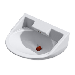 Wallgate Anti-Ligature, Anti-Vandal Solid Surface Basin with Single Out No Tap Holes - White