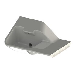 Wallgate Anti-Lig, Anti-Vandal S/Surface Front Fixed Basin with RH Shelf Integral Outlet 0TH