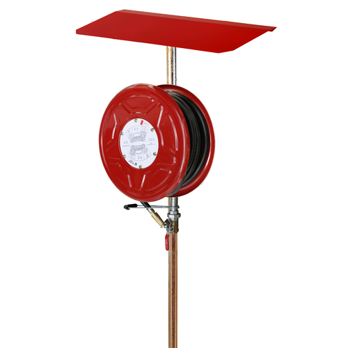 Red Emperor® L1 Free Standing Fire Hose Reel with Stand & Sunshield 36m -  Red